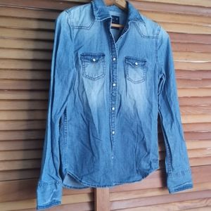 American Eagle Denim Shirt Pearl Snap